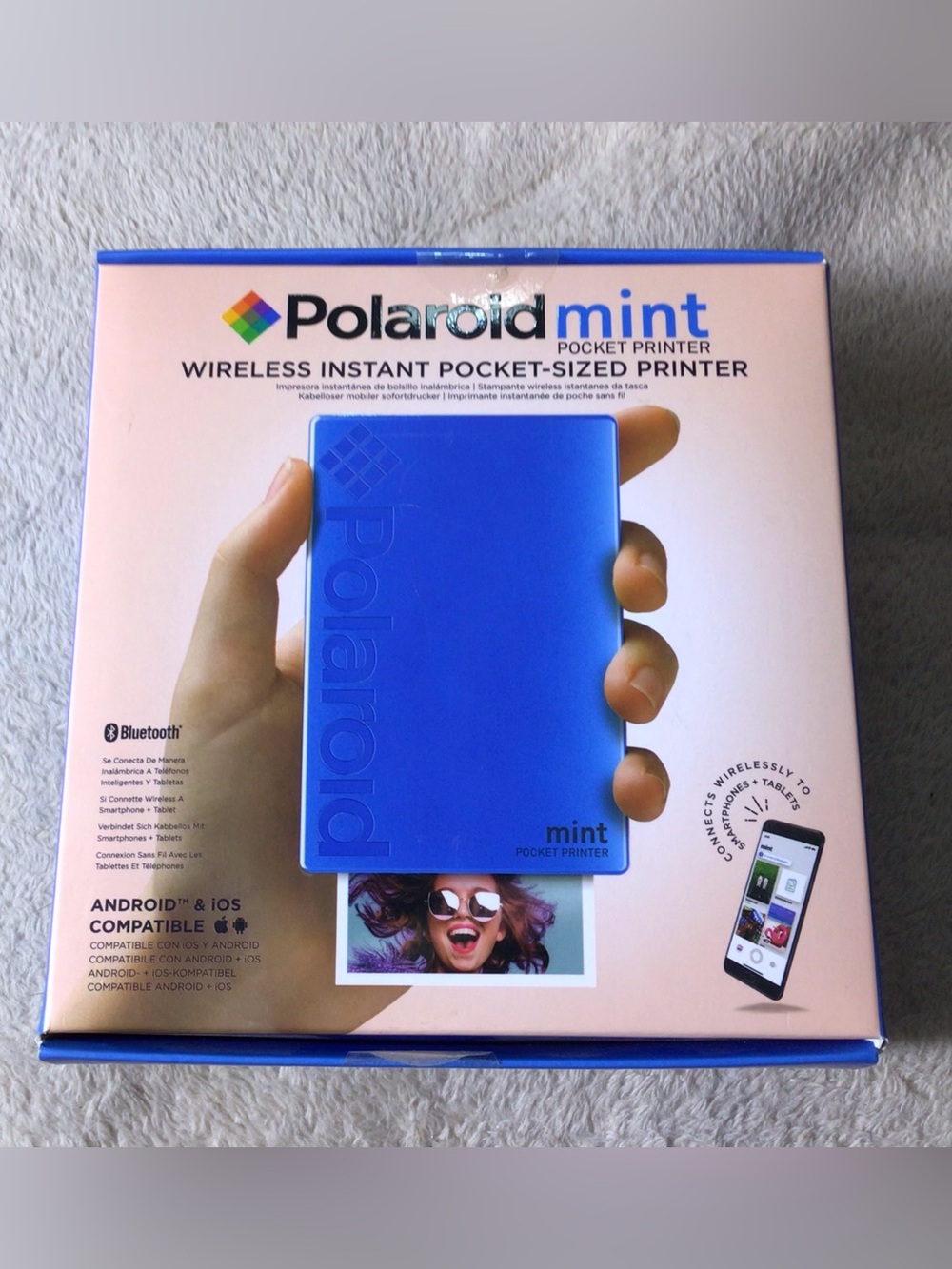Mint Wireless Instant Pocket Printer - Bright Blue
